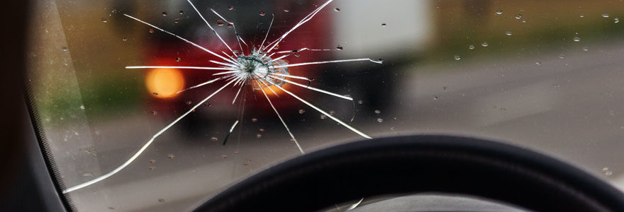 Impact sur un pare-brise